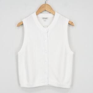 J. Crew White Sleeveless Sweater Vest